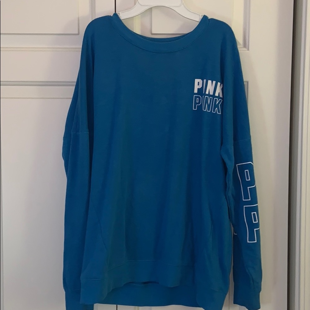 PINK blue oversized sweatshirt